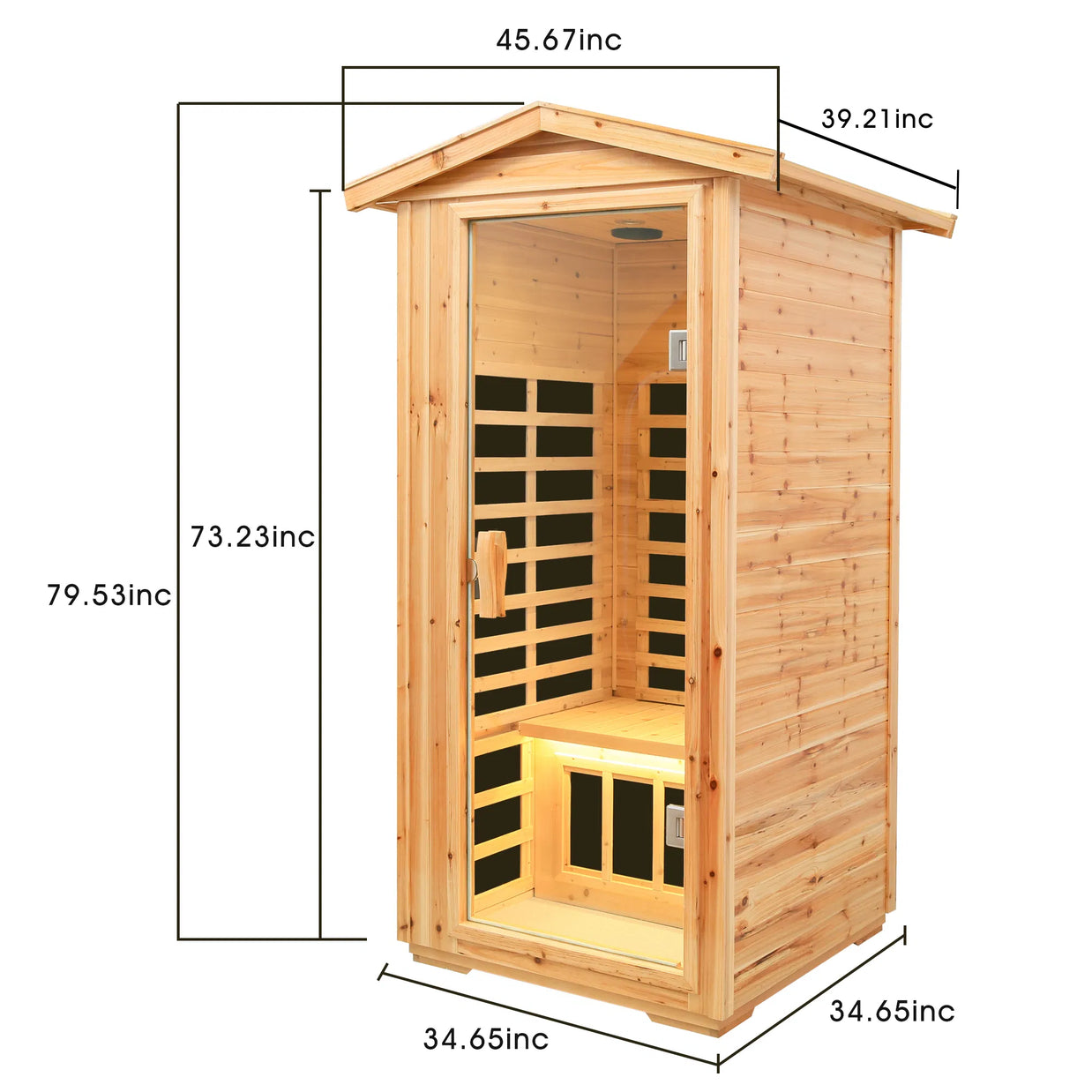One Person Far Infrared Old Fir Outdoor Sauna Room