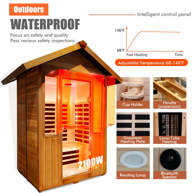 Single Person Spruce Far Infrared Sauna Hair