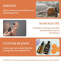 Orange Essential Oil | Premium Grade Essential & Massage Oils 4 Fl Oz (120 Ml)