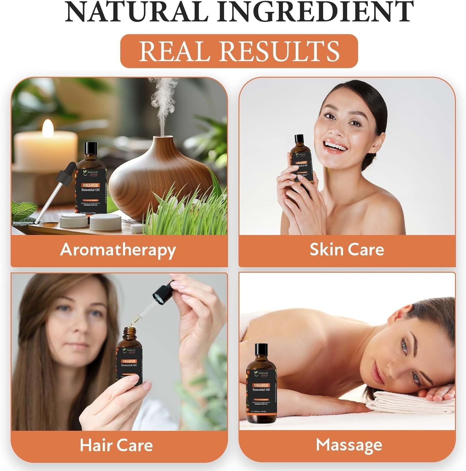 Orange Essential Oil | Premium Grade Essential & Massage Oils 4 Fl Oz (120 Ml)