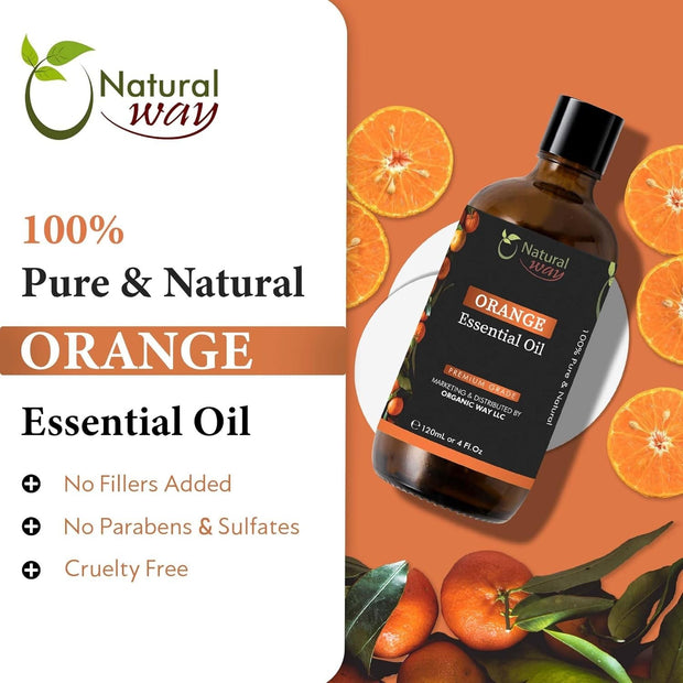 Orange Essential Oil | Premium Grade Essential & Massage Oils 4 Fl Oz (120 Ml)