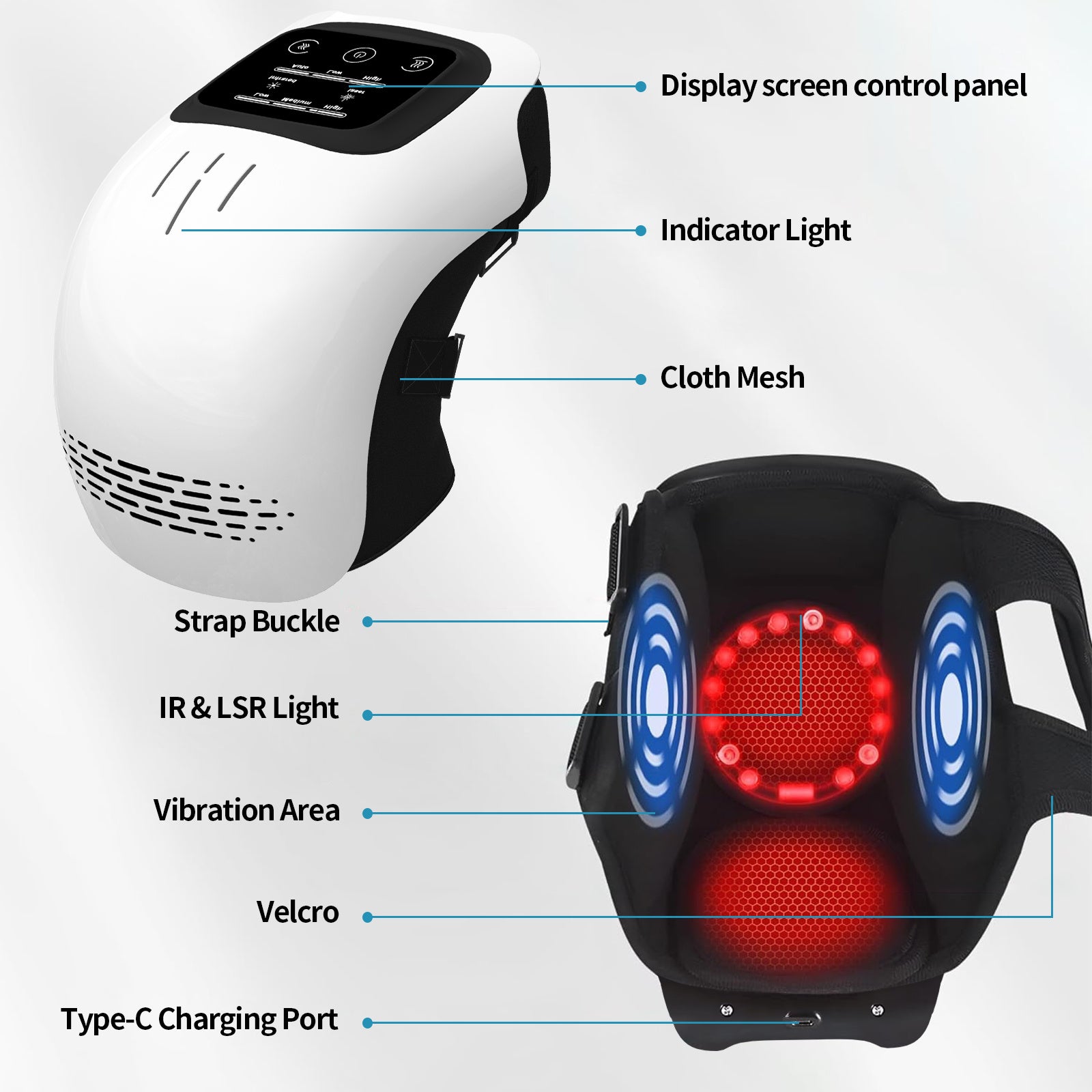 Pain Relief Infrared Laser Heating Knee Massager Duhrelax
