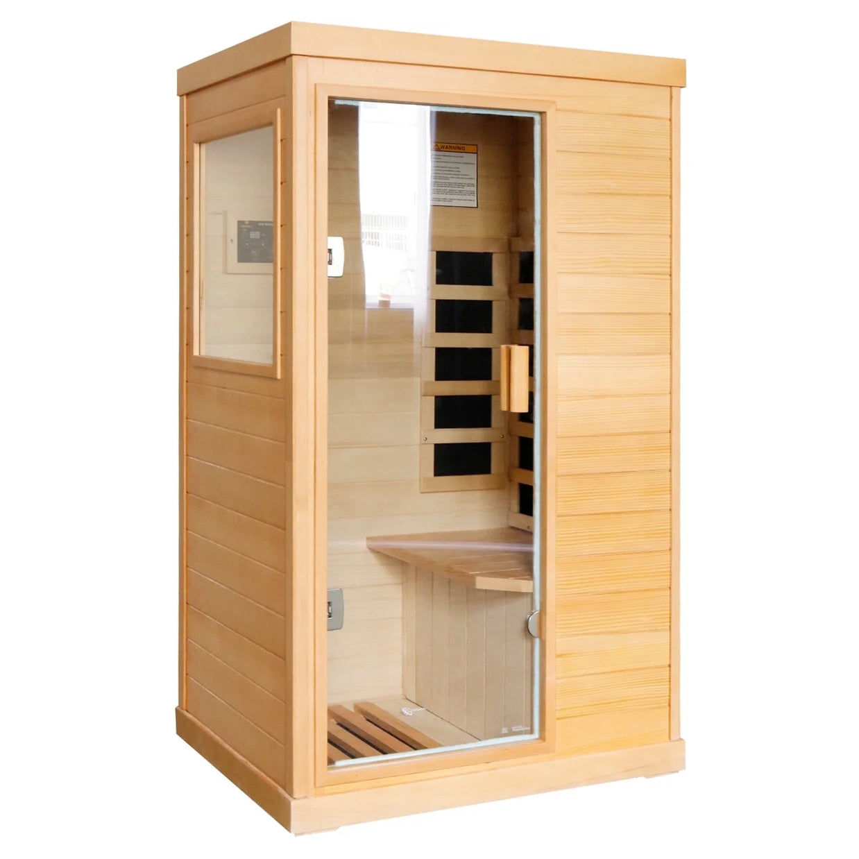 800W Far Infrared Sauna with Carbon Heaters, Canadian Hemlock Wood, Indoor Use